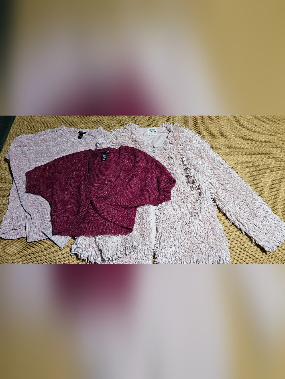Short-Sleeve Knit Cardigan,  Fuzy Fury Pink Cardigan, Pink Pull Over Sweater